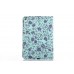 iPad Air iPad 5 - Blue Flower Pattern PU Leather Flip Stand Protective Cover Case